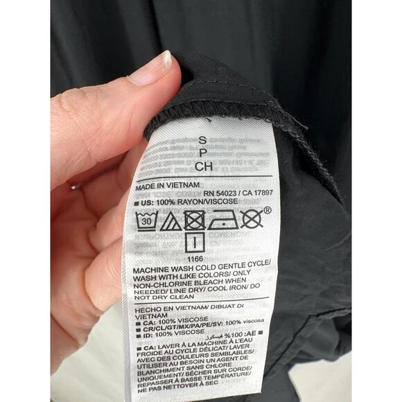 Old Navy Dress Womens Small Black Maxi Tiered Square Neck Pockets Cottage Boho - Picture 4 of 8